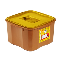 Woodsafe Sharps Bin Full Lid 25 Litre Brown 25L