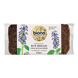 Biona Organic Rye Bread Chia & Flax 500g [Pack of 7]