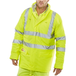 Beeswift Fire Retardant Hi-Vis Anti-Static Padded Jacket Saturn Yellow Xxxxl