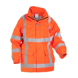 Hydrowear Markelo Multi Sns Fire Retardant Hi-Vis Anti-Static Waterproof Parka Jacket Orange Xl