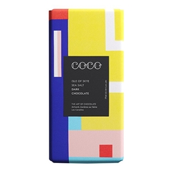 COCO Chocolatier Isle of Skye Sea Salt Dark 80g bar [Pack of 12]