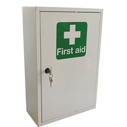 Click Medical Large First Aid Kit In Wall Cabinet Bs8599-1:2019  White 