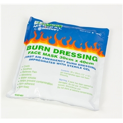 Click Medical Emergency Face Mask Burn Gel Dressing 30 X 40Cm White/Blue 30 X 40Cm