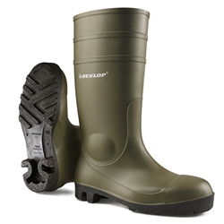Dunlop Protomaster Full Safety Pvc Wellingtons Green 12