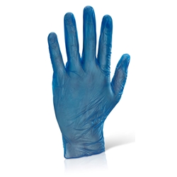 Beeswift Vinyl Disposable Examination Gloves Blue S