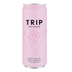 TRIP CBD Infused Drink With Adaptogens - Elderflower Mint Can [Pack of 24]