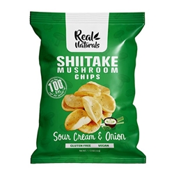 Real Naturals Shiitake Mushroom Chips Sour Cream & Onion 32g [Pack of 12]