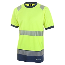 Beeswift Deltic Hi-Vis Two-Tone Short Sleeve T-Shirt Saturn Yellow / Navy 4Xl