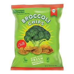 Growers Garden Broccoli Crisps with Chilli 84g Bag [Pack of 12]
