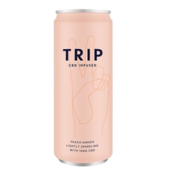 TRIP CBD Infused Drink With Adaptogens - Peach Ginger Can [Pack of 24]
