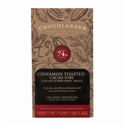 Chocolarder Cinnamon Toasted Cacao Nibs 74% Dark [Pack of 10]