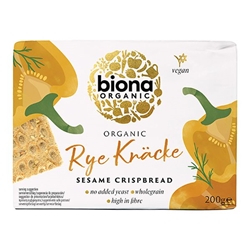 Biona Organic Knaecke Sesame Rye Crispbread 200g [Pack of 10]