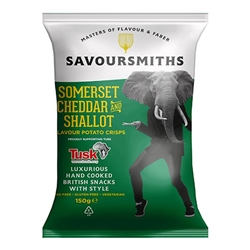 Savoursmiths Crisps Somerset cheddar and Shallot 150g [Pack of 12]
