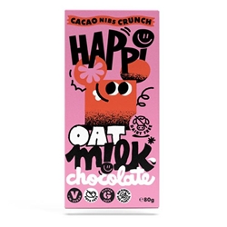 HAPPi Cacao Nibs Crunch Oat Milk Chocolate 80g [Pack of 12]