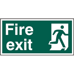 Beeswift Fire Exit Sign Rigid Pvc Green 300X150Mm