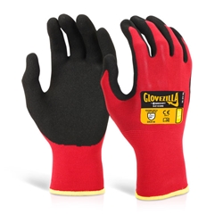 Beeswift Glovezilla Nitrile Nylon Gloves Red Xl