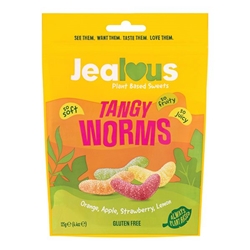 Jealous Tangy Worms 125g Share Bags [Pack of 10]