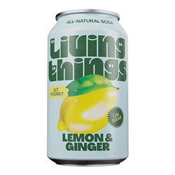 Living Things Lemon & Ginger Soda 330ml [Pack of 12]