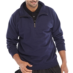 Beeswift Quarter Zip Sweatshirt Navy Blue M