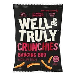 Well&Truly Crunchies Bangin BBQ 100g [Pack of 14]