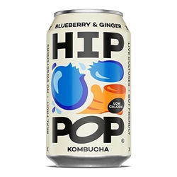 Hip Pop Blueberry Ginger Kombucha 330ml Can [Pack of 12]