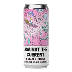 Counter Culture Against the Current Rhubarb & Hibiscus Kombucha Soda 330ml [Pack of 12]