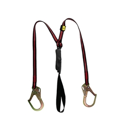 Honeywell Miller Arc Compliant Twin Rebar Hook Lanyard Black / Red 1.8M