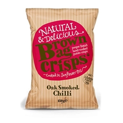 Brown Bag Crisps Oak Smoked Chilli 150g [Pack of 10]