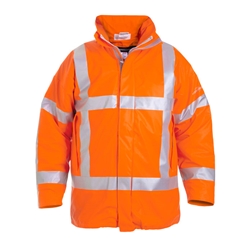Hydrowear Norfolk Multi Fire Hi-Vis Retardant Anti-Static Waterproof Lined Parka Jacket Orange 3Xl