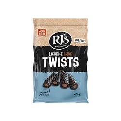 Rj's Licorice Chocolate Twists 280g [Pack of 12]