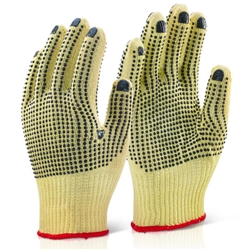 Beeswift Reinforced Medium Weight Dotted Gloves Yellow 10