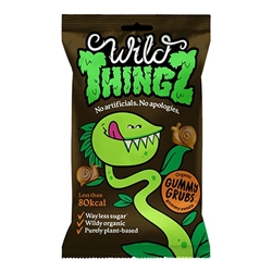 Wild Thingz Organic & Vegan Sweets Gummy Grubs 25g [Pack of 34]