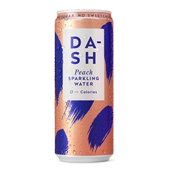 Dash Water Sparkling Peach Can 330ml [Pack of 12]