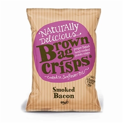 Brown Bag Crisps Smoked Bacon 40g [Pack of 20]