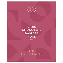 The Chocolatier Damask Rose Dark Chocolate Bar 50g [Pack of 15]