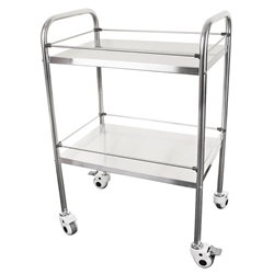 Click Medical Two Tier Stainless Steel Medical Trolley Chrome 