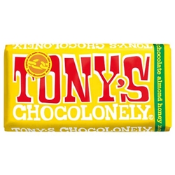 Tony's Chocolonely Milk Chocolate 32% Almond Honey Nougat 180g [Pack of 15]