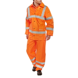 Beeswift Hi-Vis Lightweight Waterproof Suit Orange M