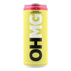 OHMG Pineapple & Grapefruit & Vitamin D Sparkling Water with Magnesium 330ml [Pack of 12]