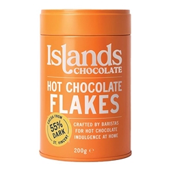 Islands Chocolate 55% Dark Hot Chocolate Flakes 200g [Pack of 6]
