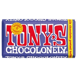 Tony's Chocolonely Dark Milk Chocolate Pretzel Toffee 42% 180g [Pack of 15]
