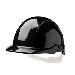 Concept Core Full Peak Black Slip Ratchet Vented Helmet