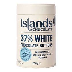 Islands Chocolate 37% white giant chocolate buttons 200g [Pack of 6]