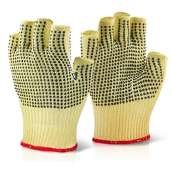 Beeswift Reinforced Fingerless Dotted Gloves Yellow 09