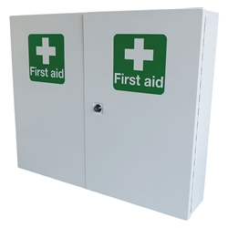 Click Medical Double Door Metal First Aid Cabinet White 