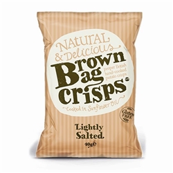 Brown Bag Crisps Lightly Salted 40g [Pack of 20]