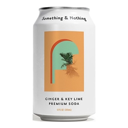 Something & Nothing Ginger & Lime Premium Soda Can 330ml [Pack of 12]