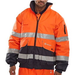 Beeswift Two-Tone Hi-Vis Europa Bomber Jacket Orange / Navy S