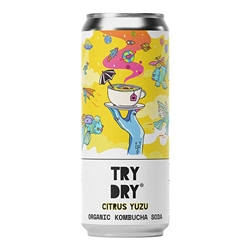 Counter Culture Try Dry® Citrus Yuzu Organic Kombucha Soda 330ml [Pack of 12]