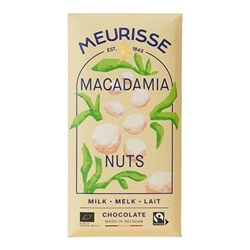 Meurisse Milk chocolate with Macadamia Nuts 100g [Pack of 15]